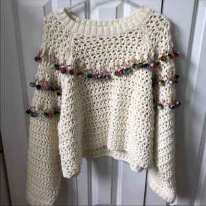 Zara Knit Pom Pom Sweater